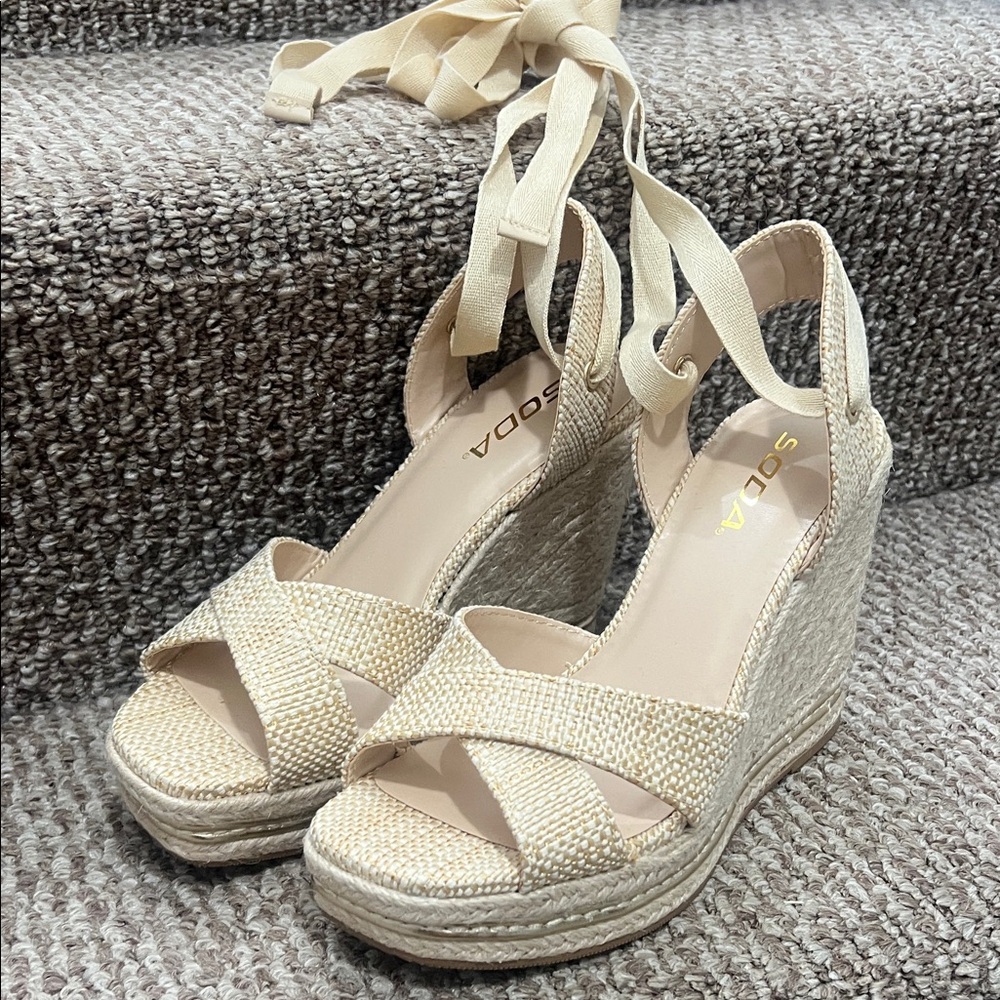 Soda Cream Wedge Espadrille Sandals